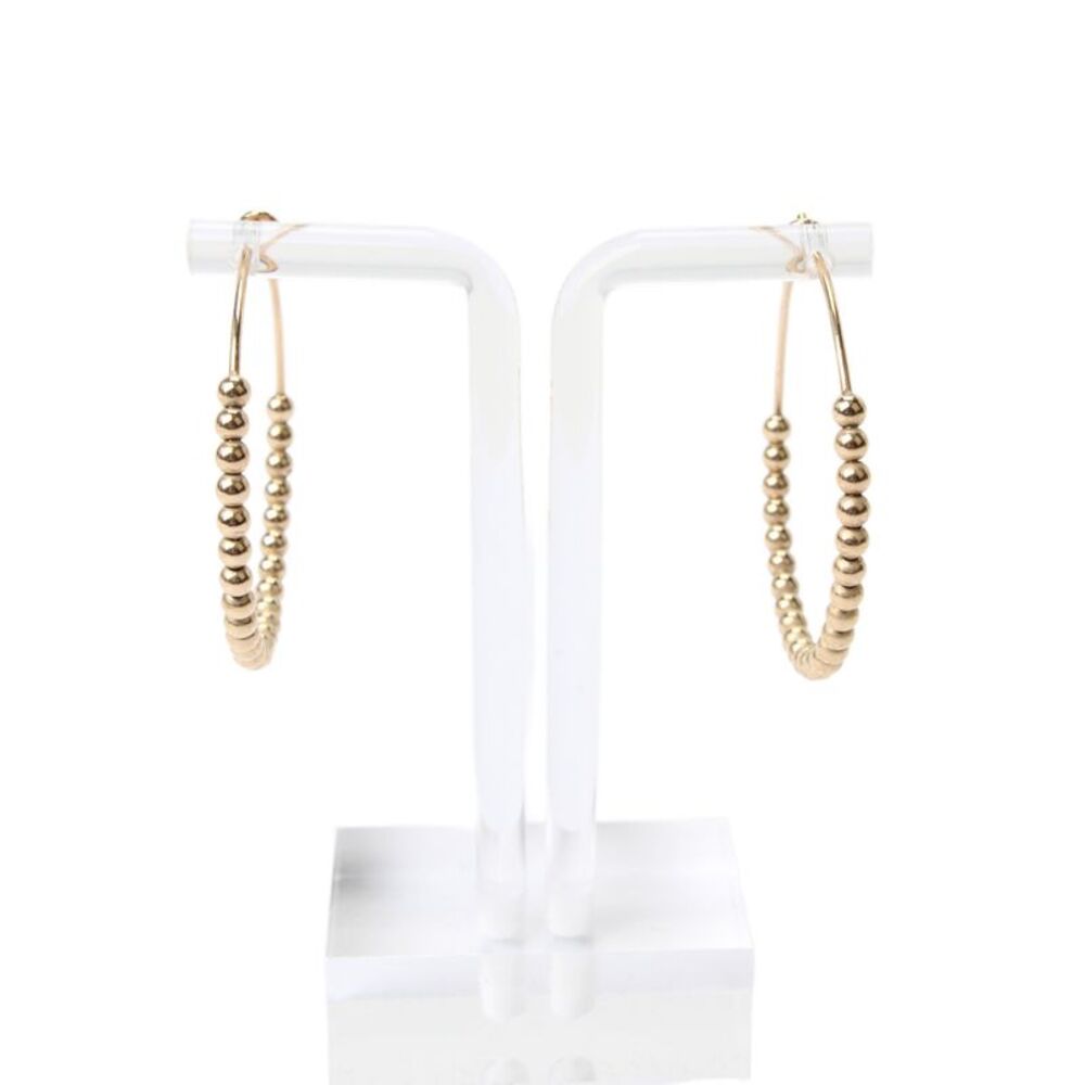Alexa Leigh Womens Yellow Gold Filled Small Ball Hoop Earrings 1.5"